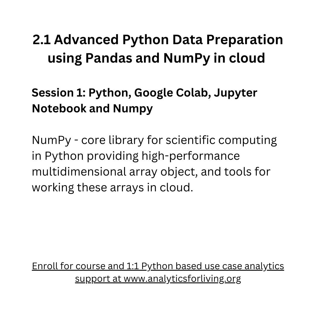 2.1 Advanced Python Data Preparation using Pandas and NumPy in cloud e ...
